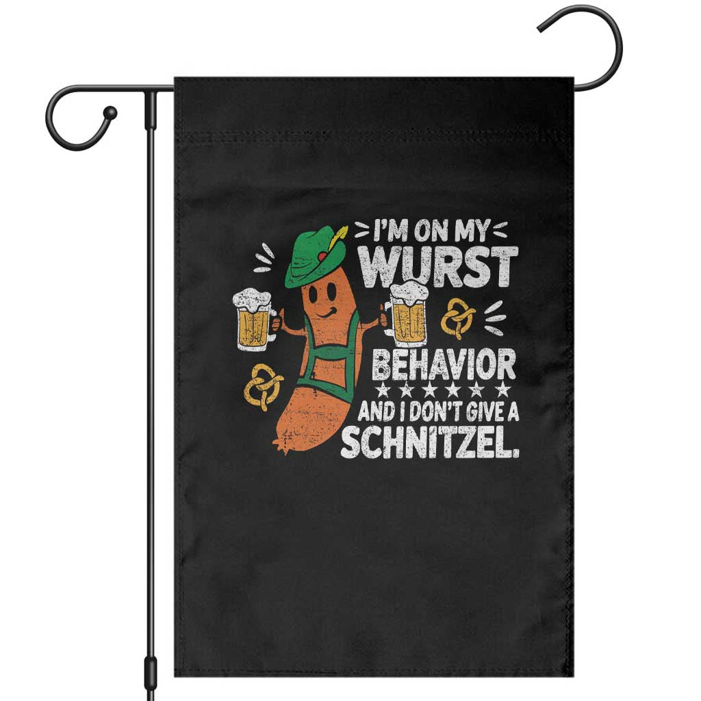 Funny Oktoberfest Garden Flag On My Wurst Behavior Sarcastic German TS10 Black Print Your Wear