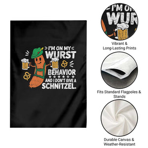Funny Oktoberfest Garden Flag On My Wurst Behavior Sarcastic German TS10 Print Your Wear
