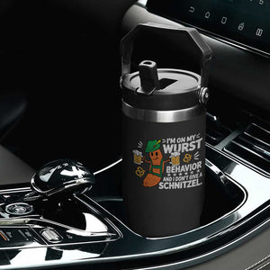 Funny Oktoberfest Flip Straw Tumbler On My Wurst Behavior Sarcastic German TS10 Print Your Wear
