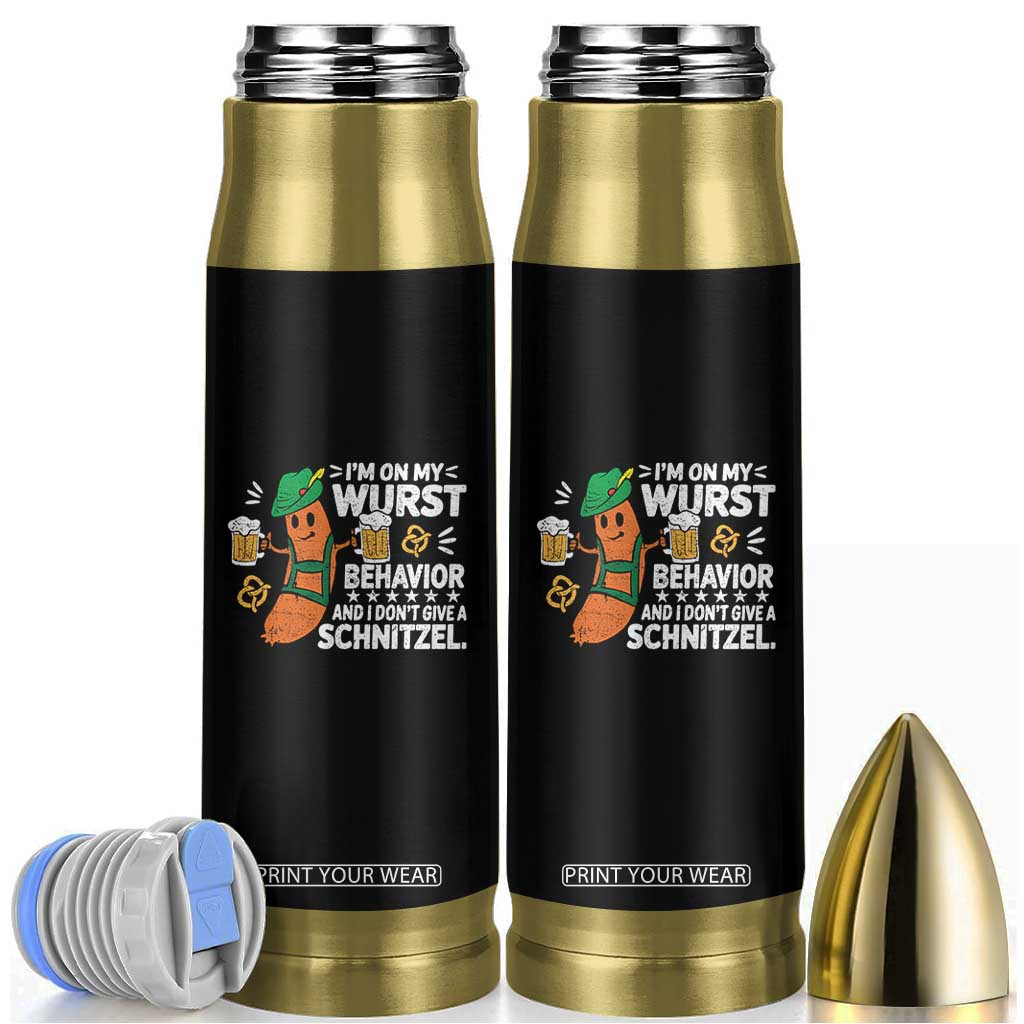Funny Oktoberfest Bullet Tumbler On My Wurst Behavior Sarcastic German TS10 Black Print Your Wear