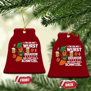 Funny Oktoberfest Ceramic Ornament On My Wurst Behavior Sarcastic German TS10 Print Your Wear