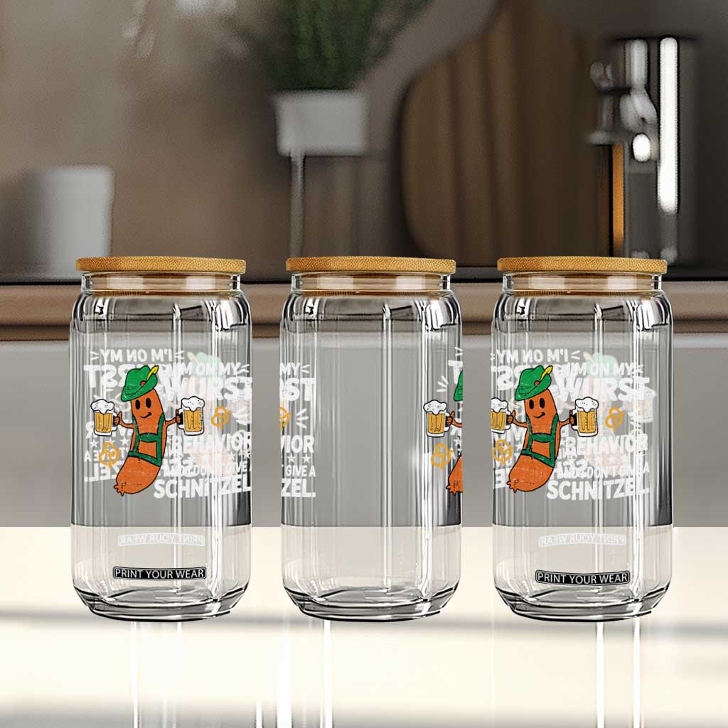 Funny Oktoberfest Glass Can On My Wurst Behavior Sarcastic German TS10 Print Your Wear
