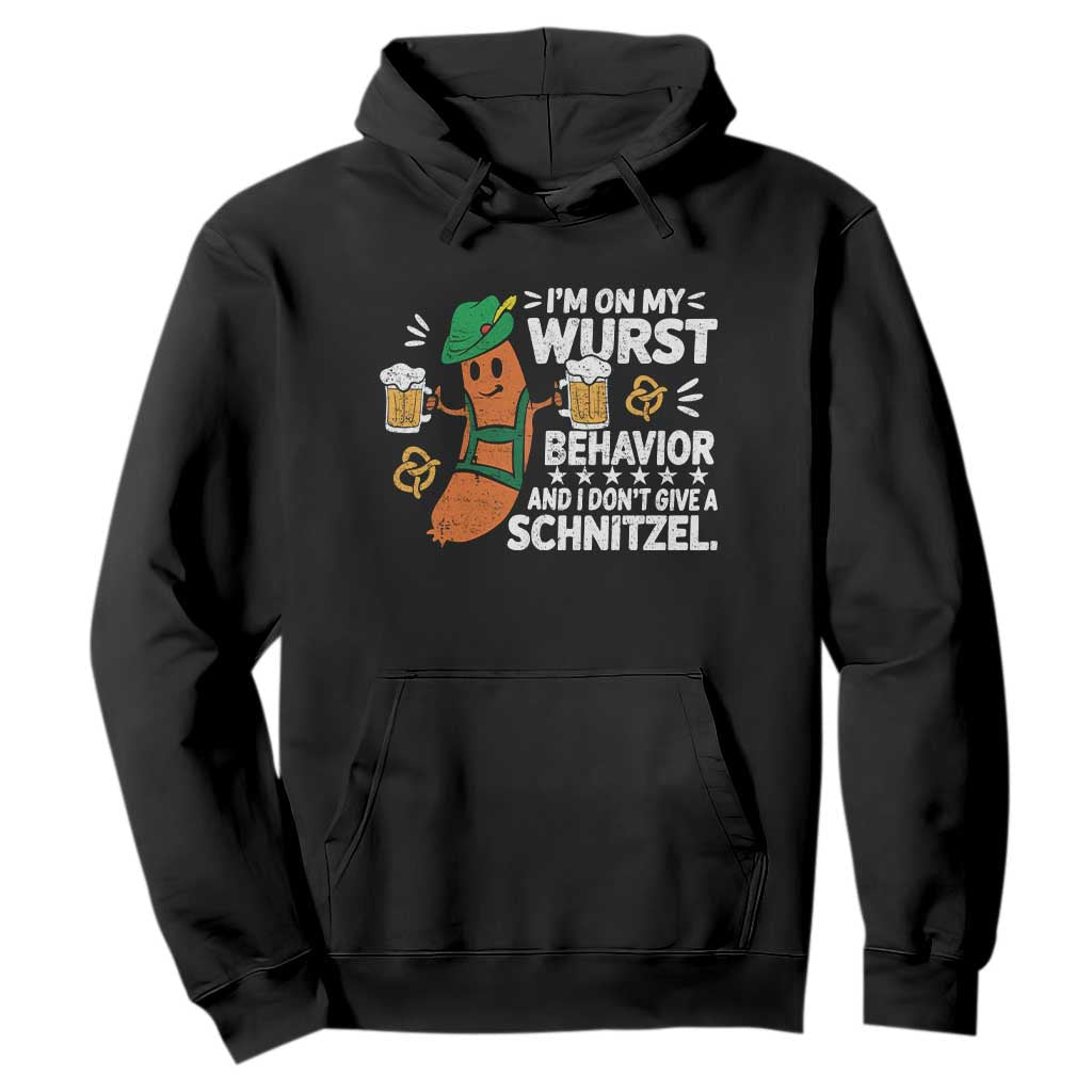 Funny Oktoberfest Hoodie On My Wurst Behavior Sarcastic German TS10 Black Print Your Wear