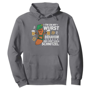 Funny Oktoberfest Hoodie On My Wurst Behavior Sarcastic German TS10 Charcoal Print Your Wear
