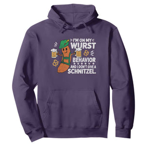 Funny Oktoberfest Hoodie On My Wurst Behavior Sarcastic German TS10 Purple Print Your Wear