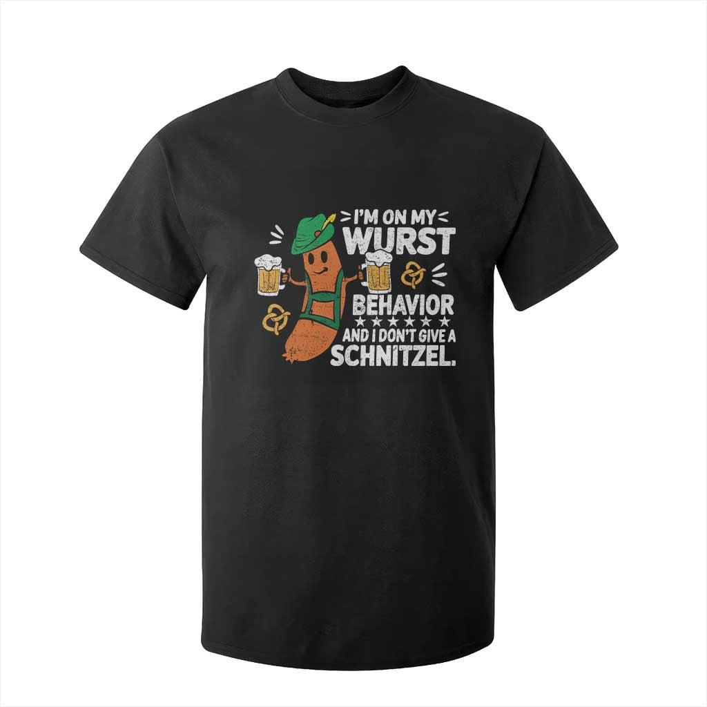 Funny Oktoberfest T Shirt For Kid On My Wurst Behavior Sarcastic German TS10 Black Print Your Wear