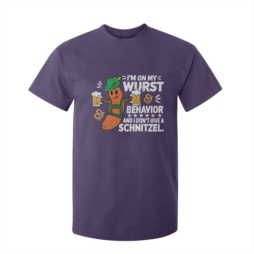 Funny Oktoberfest T Shirt For Kid On My Wurst Behavior Sarcastic German TS10 Purple Print Your Wear