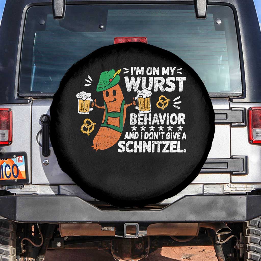 Funny Oktoberfest Spare Tire Cover On My Wurst Behavior Sarcastic German TS10 No hole Black Print Your Wear