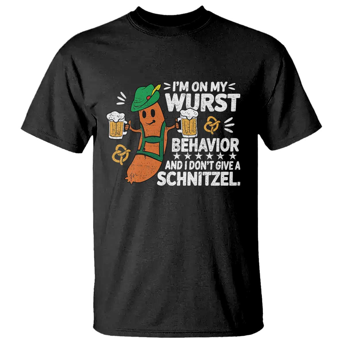 Funny Oktoberfest T Shirt On My Wurst Behavior Sarcastic German TS10 Black Print Your Wear