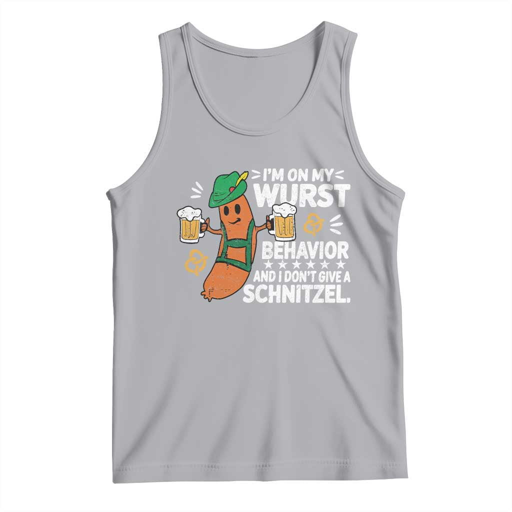 Funny Oktoberfest Tank Top On My Wurst Behavior Sarcastic German TS10 Athletic Heather Print Your Wear