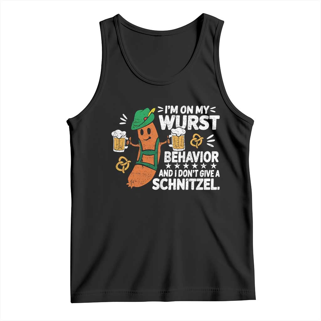Funny Oktoberfest Tank Top On My Wurst Behavior Sarcastic German TS10 Black Print Your Wear