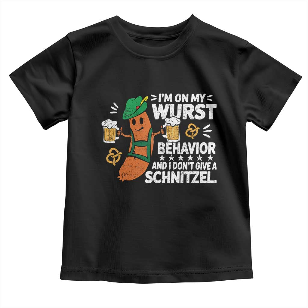 Funny Oktoberfest Toddler T Shirt On My Wurst Behavior Sarcastic German TS10 Black Print Your Wear