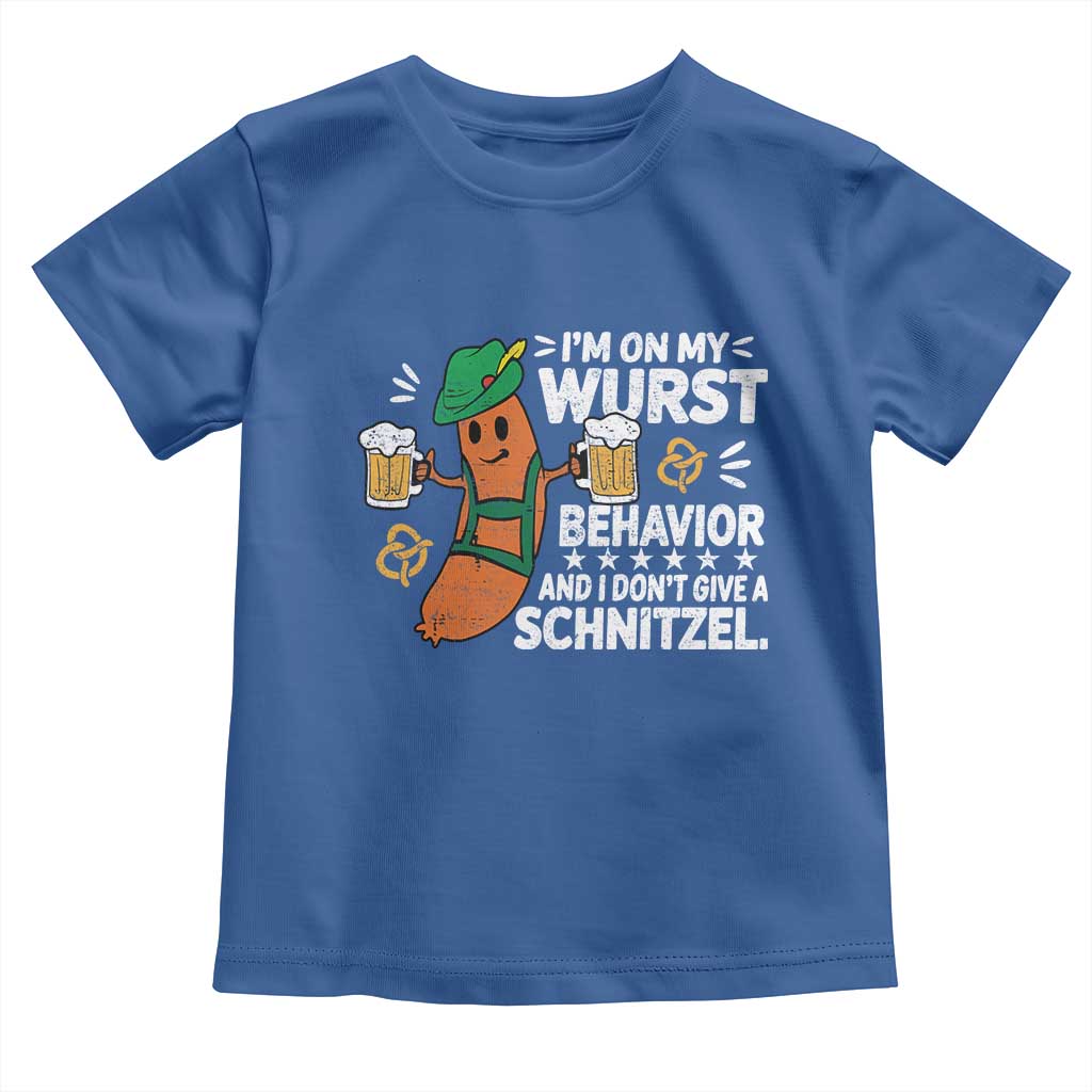 Funny Oktoberfest Toddler T Shirt On My Wurst Behavior Sarcastic German TS10 Royal Blue Print Your Wear