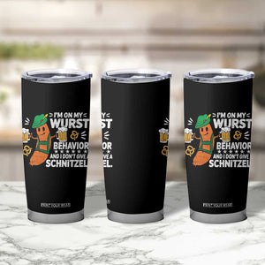 Funny Oktoberfest Tumbler Cup On My Wurst Behavior Sarcastic German TS10 Print Your Wear