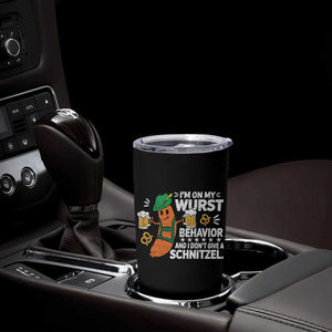 Funny Oktoberfest Tumbler Cup On My Wurst Behavior Sarcastic German TS10 Print Your Wear