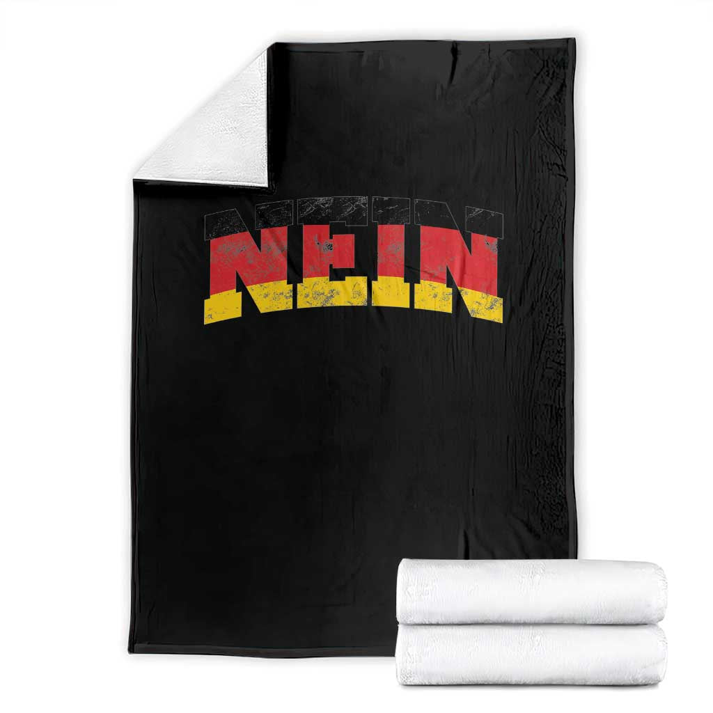 Nein Germany Throw Blanket No Saying Funny German Flag Oktoberfest TS10 Black Print Your Wear