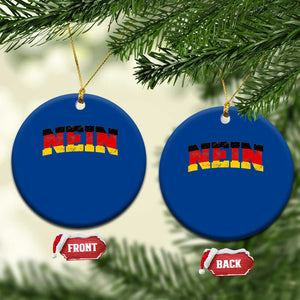 Nein Germany Ceramic Ornament No Saying Funny German Flag Oktoberfest TS10 1pc Blue Print Your Wear
