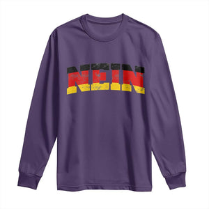 Nein Germany Long Sleeve Shirt No Saying Funny German Flag Oktoberfest TS10 Purple Print Your Wear