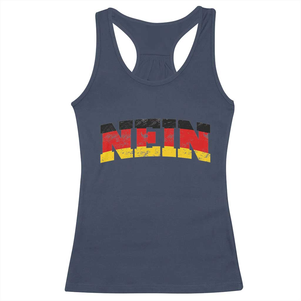 Nein Germany Racerback Tank Top No Saying Funny German Flag Oktoberfest TS10 Navy Print Your Wear