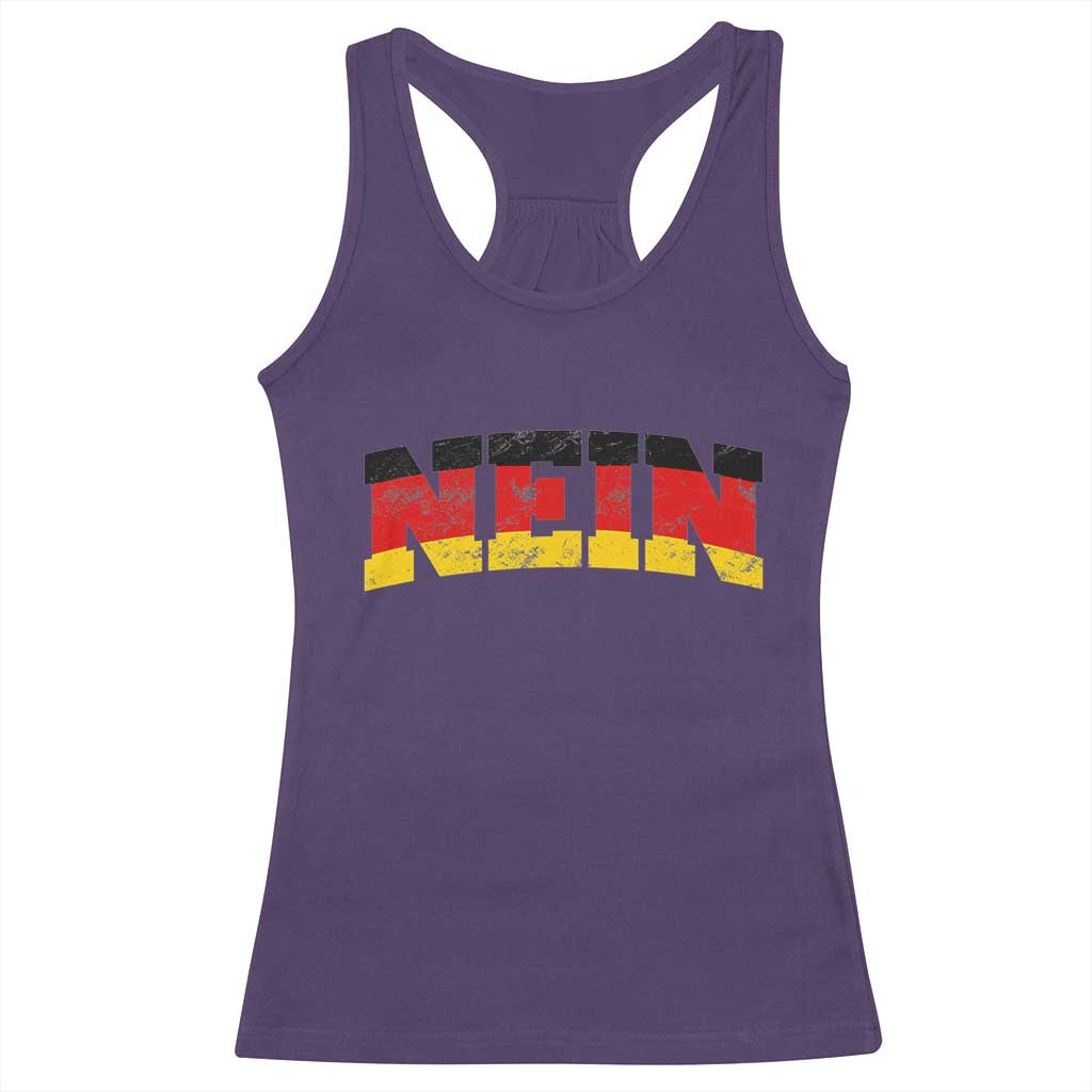 Nein Germany Racerback Tank Top No Saying Funny German Flag Oktoberfest TS10 Purple Print Your Wear