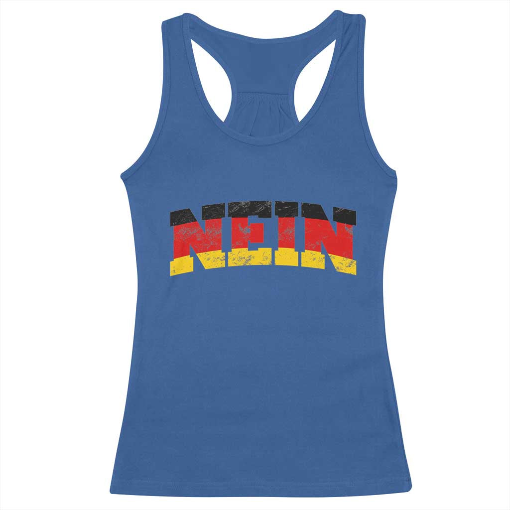 Nein Germany Racerback Tank Top No Saying Funny German Flag Oktoberfest TS10 Royal Blue Print Your Wear