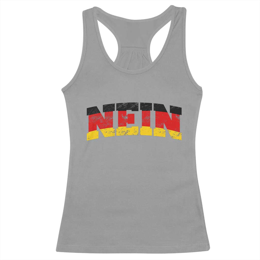 Nein Germany Racerback Tank Top No Saying Funny German Flag Oktoberfest TS10 Sport Gray Print Your Wear