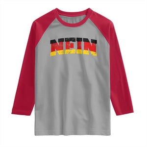 Nein Germany Raglan Shirt No Saying Funny German Flag Oktoberfest TS10 Sport Gray Red Print Your Wear