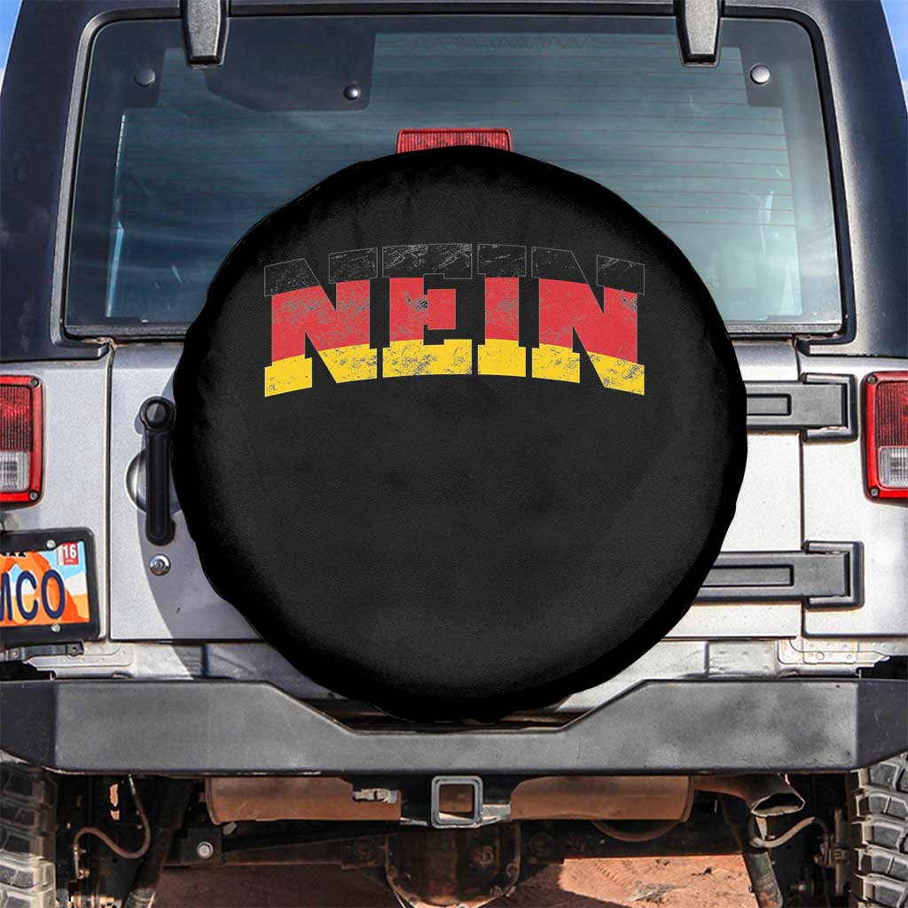 Nein Germany Spare Tire Cover No Saying Funny German Flag Oktoberfest TS10 No hole Black Print Your Wear