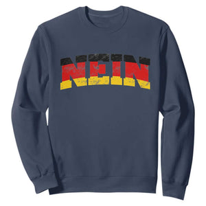 Nein Germany Sweatshirt No Saying Funny German Flag Oktoberfest TS10 Navy Print Your Wear
