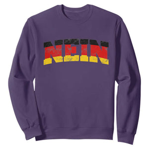 Nein Germany Sweatshirt No Saying Funny German Flag Oktoberfest TS10 Purple Print Your Wear