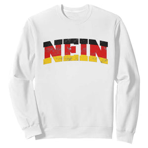 Nein Germany Sweatshirt No Saying Funny German Flag Oktoberfest TS10 White Print Your Wear
