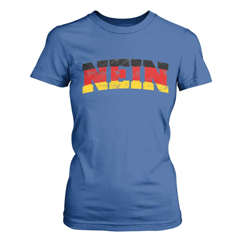 Nein Germany T Shirt For Women No Saying Funny German Flag Oktoberfest TS10 Royal Blue Print Your Wear