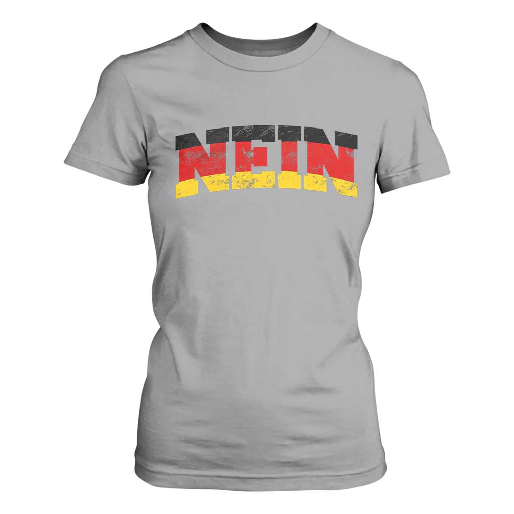 Nein Germany T Shirt For Women No Saying Funny German Flag Oktoberfest TS10 Sport Gray Print Your Wear