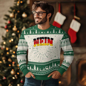 Nein Germany Knit Sweatshirt No Saying Funny German Flag Oktoberfest TS10 Green Print Your Wear