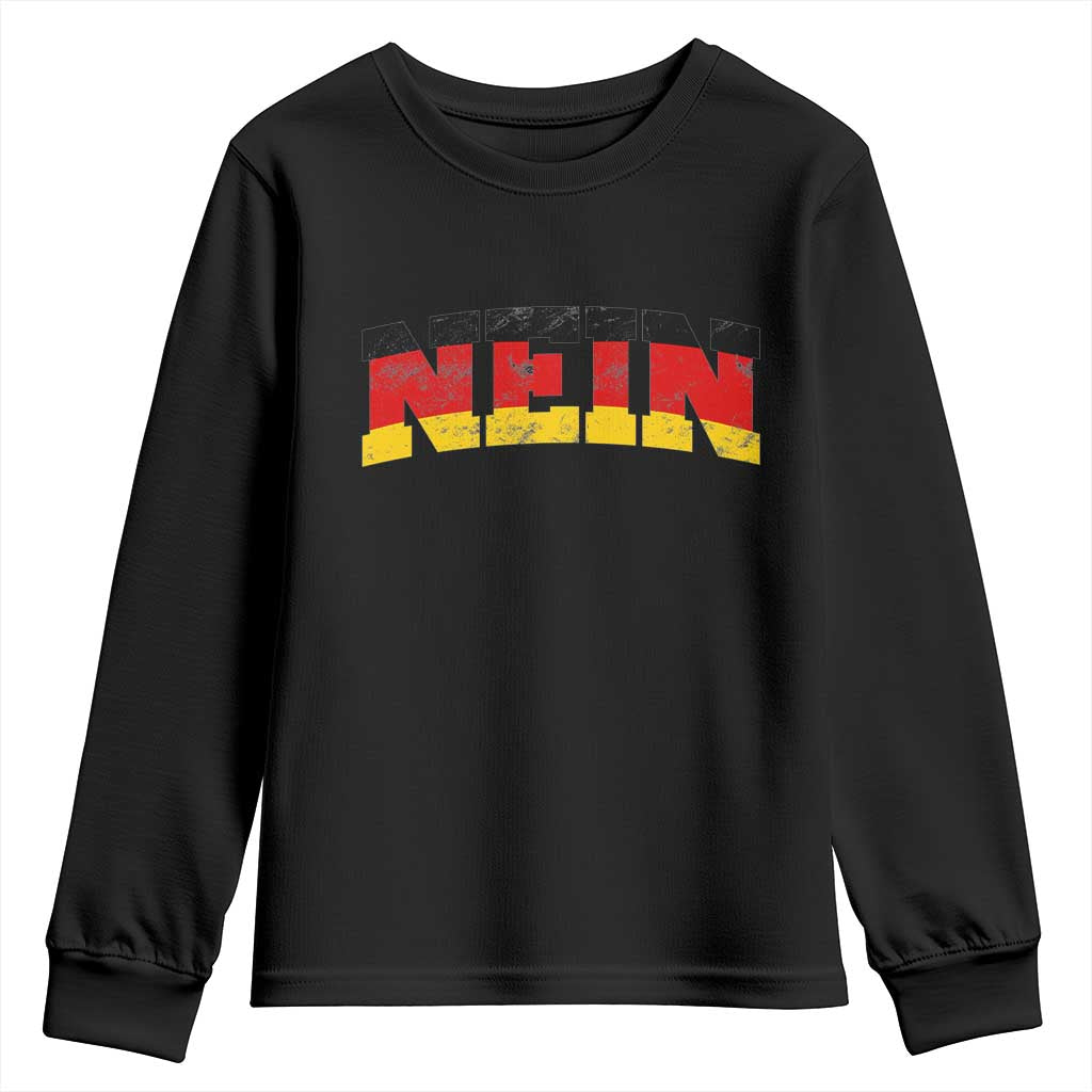 Nein Germany Youth Sweatshirt No Saying Funny German Flag Oktoberfest TS10 Black Print Your Wear