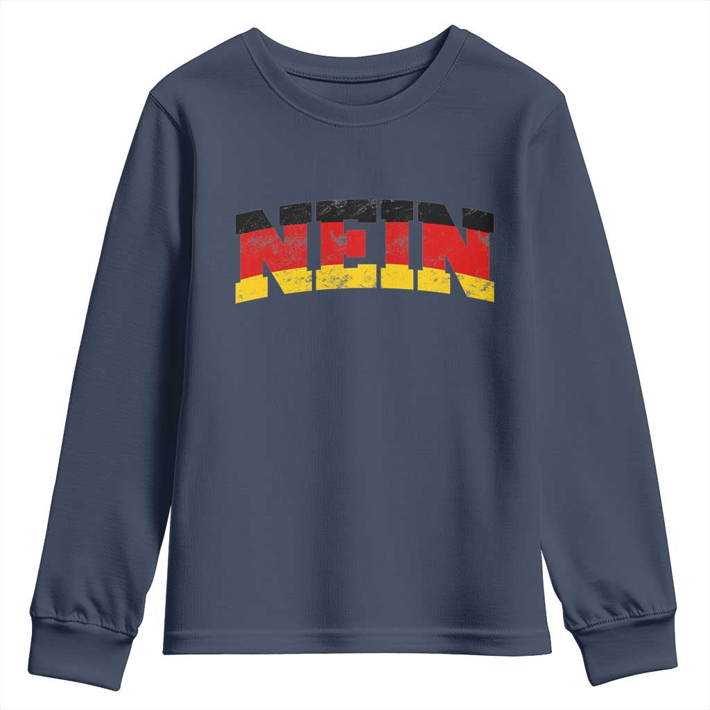 Nein Germany Youth Sweatshirt No Saying Funny German Flag Oktoberfest TS10 Navy Print Your Wear