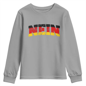 Nein Germany Youth Sweatshirt No Saying Funny German Flag Oktoberfest TS10 Sport Gray Print Your Wear