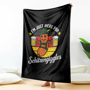 Funny Oktoberfest Throw Blanket Just Here for Schitzengiggles German Flag TS10 Print Your Wear