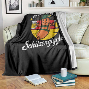 Funny Oktoberfest Throw Blanket Just Here for Schitzengiggles German Flag TS10 Print Your Wear