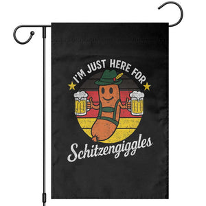 Funny Oktoberfest Garden Flag Just Here for Schitzengiggles German Flag TS10 Black Print Your Wear