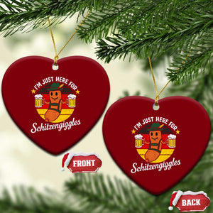 Funny Oktoberfest Ceramic Ornament Just Here for Schitzengiggles German Flag TS10 Print Your Wear