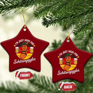 Funny Oktoberfest Ceramic Ornament Just Here for Schitzengiggles German Flag TS10 Print Your Wear