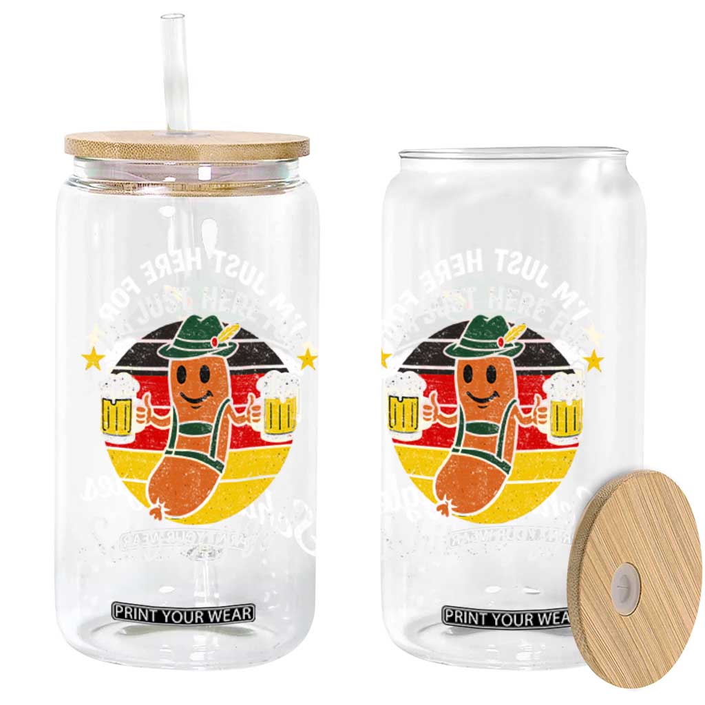 Funny Oktoberfest Glass Can Just Here for Schitzengiggles German Flag TS10 Print Your Wear