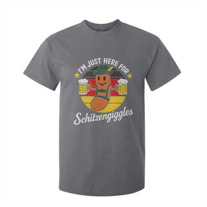 Funny Oktoberfest T Shirt For Kid Just Here for Schitzengiggles German Flag TS10 Charcoal Print Your Wear