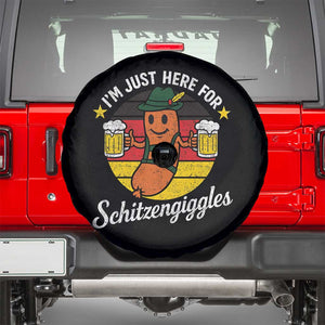 Funny Oktoberfest Spare Tire Cover Just Here for Schitzengiggles German Flag TS10 Black Print Your Wear