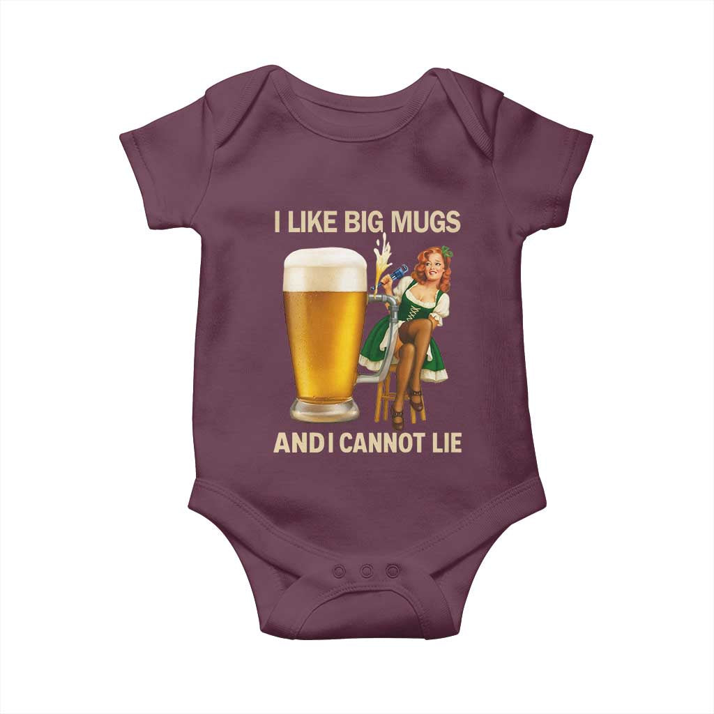 Oktoberfest Beer Baby Onesie Funny I Like Big Mugs Pin Up Girl Dirndl TS10 Maroon Print Your Wear