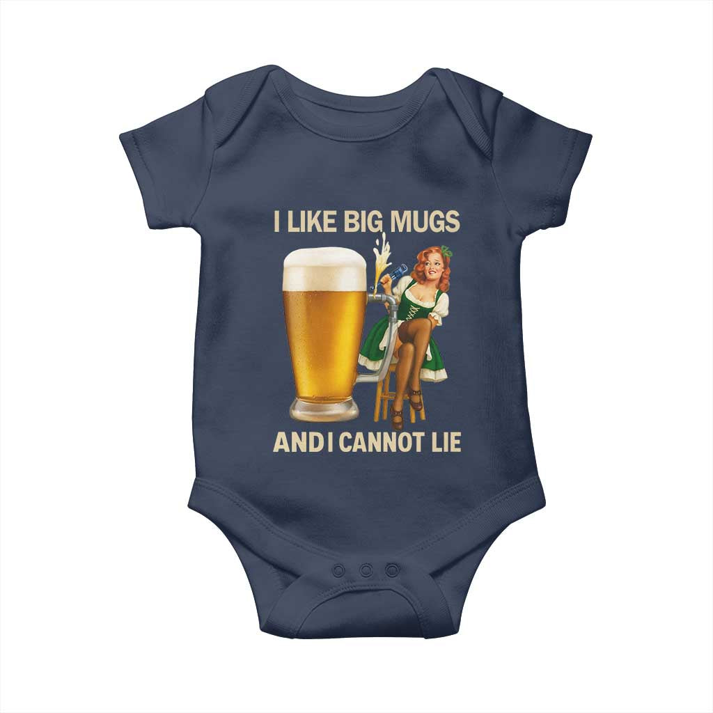 Oktoberfest Beer Baby Onesie Funny I Like Big Mugs Pin Up Girl Dirndl TS10 Navy Print Your Wear