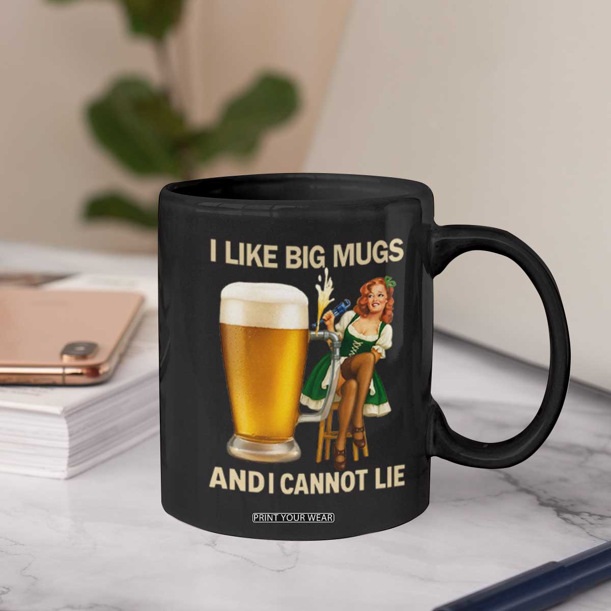 Oktoberfest Beer Coffee Mug Funny I Like Big Mugs Pin Up Girl Dirndl TS10 Print Your Wear