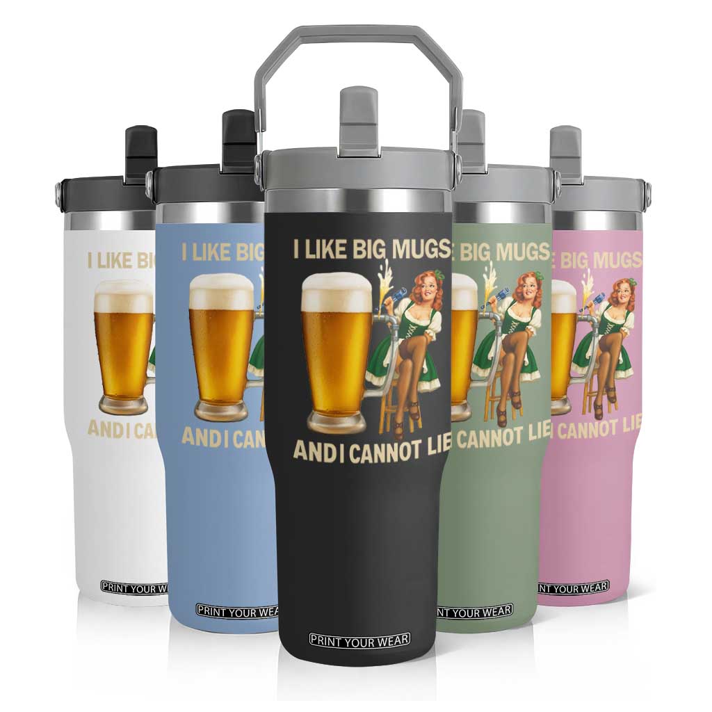 Oktoberfest Beer Flip Straw Tumbler Funny I Like Big Mugs Pin Up Girl Dirndl TS10 Print Your Wear