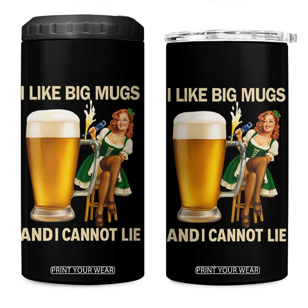 Oktoberfest Beer 4 in 1 Can Cooler Tumbler Funny I Like Big Mugs Pin Up Girl Dirndl TS10 One Size: 16 oz Black Print Your Wear